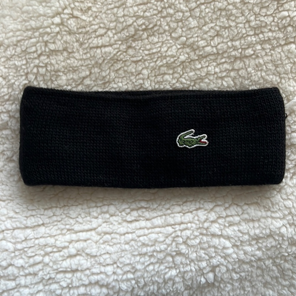 Lacoste black wool blend headband